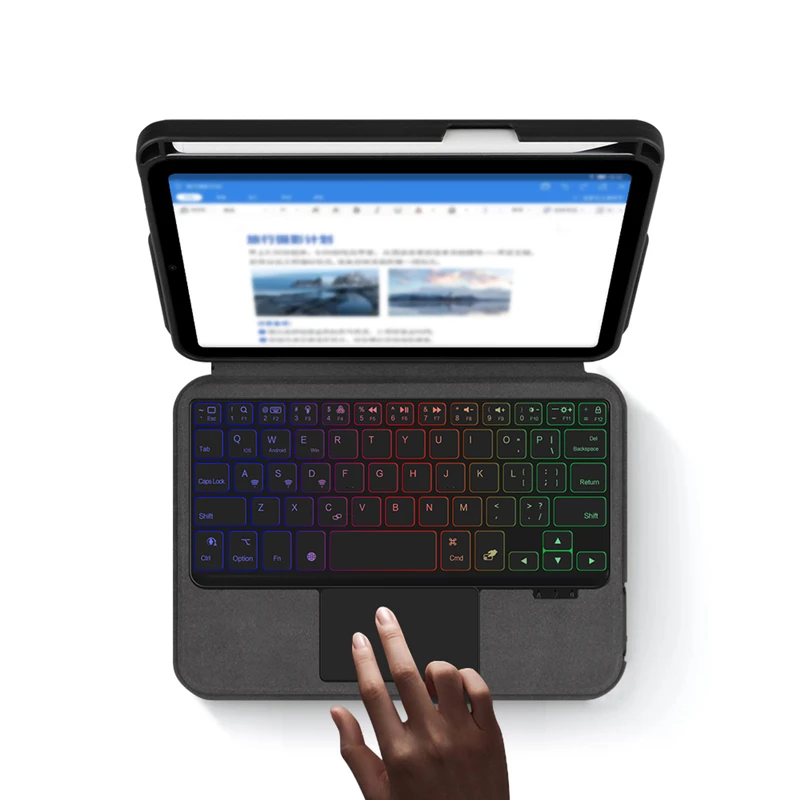 Capa de Teclado Bluetooth sem Fio para Ipad Mini 8.3 2023 Mini6 A2567 Tablet Touchpad Teclado Reiluminado com Suporte de Caneta - Imagem 6