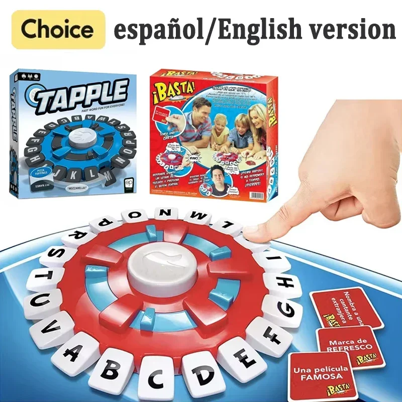 Kids Toys Children's Educational Table Toys English Spanish TAPPLE Crazy Alphabet Game Parent-child Interactive Turntable Toy Family Game