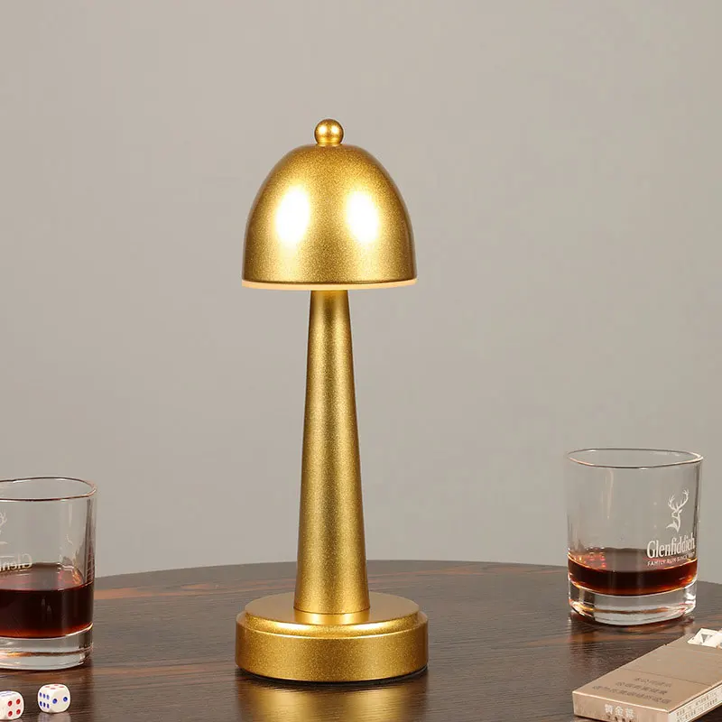 

Metal Bar LED Desk Lamp Retro Simple Creative Desktop Night Light Western Restaurant Coffee Touch Table Lamp