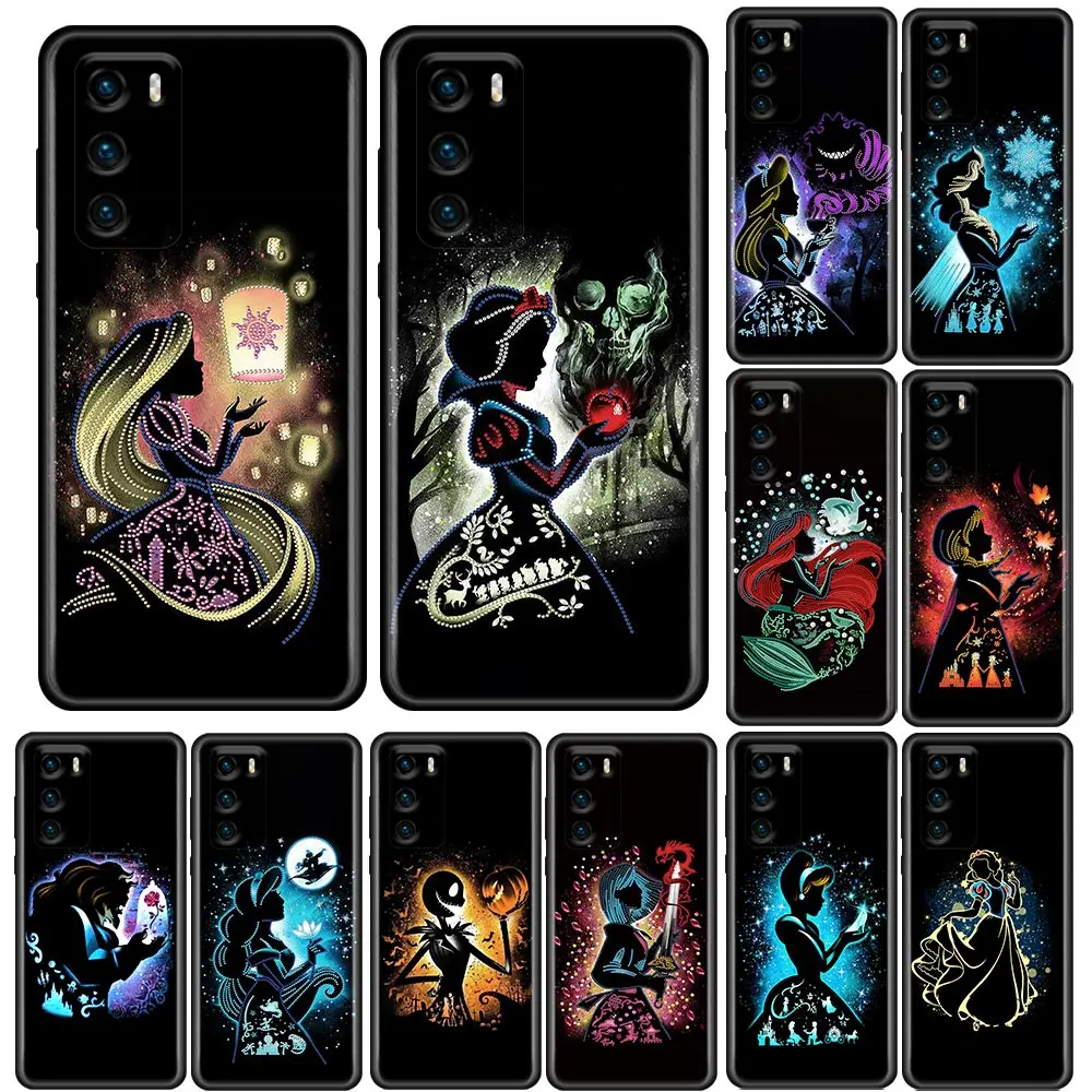 D-Disney Princess Disegni Rapunzel Ariel Silicon Funda Per Huawei P20 P30 P40 Lite Cover Posteriore P20 P30 Pro P10 P50 Custodia Smart Z