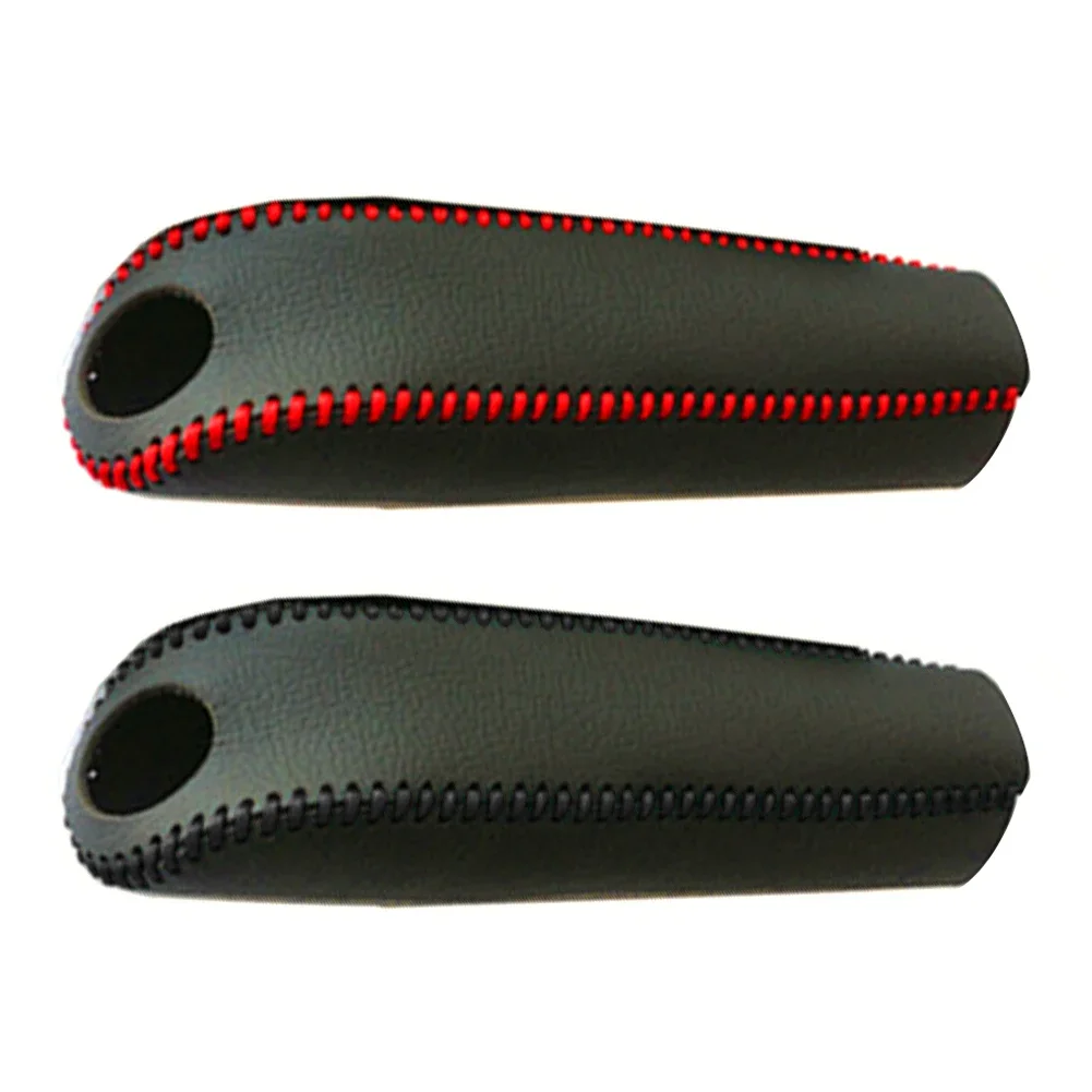 Car Leather Gear Handbrake Cover For Nissan Juke Qashqai J10 X-Trail Terra Micra Leaf Serena Armada Kicks Tiida Car Accessories hand brake cover car interior accessories gear head cover