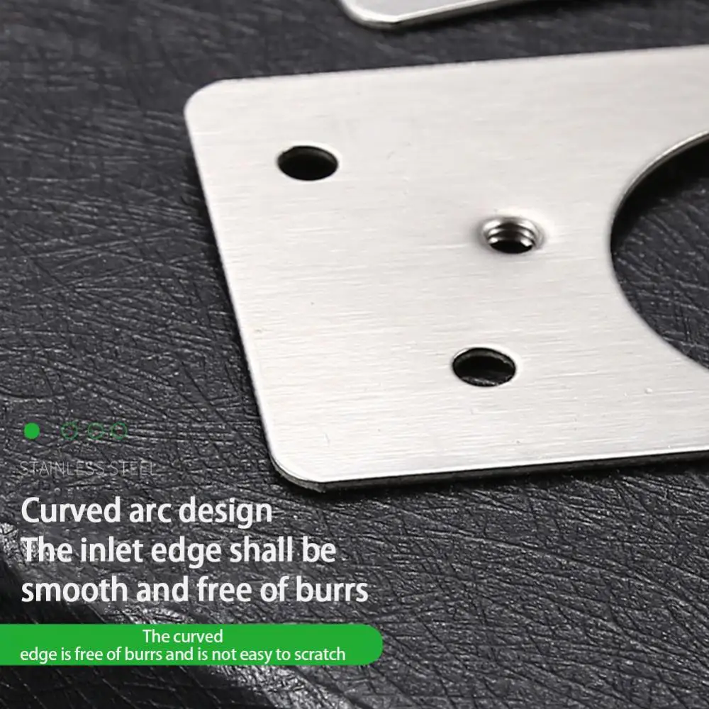 Description Picture 2 of itemStainless Steel Hinge Fixing Plate Kit Cabinet Door Hinge Repair Plate Bracket with Mounting Screw for Kitchen Furniture