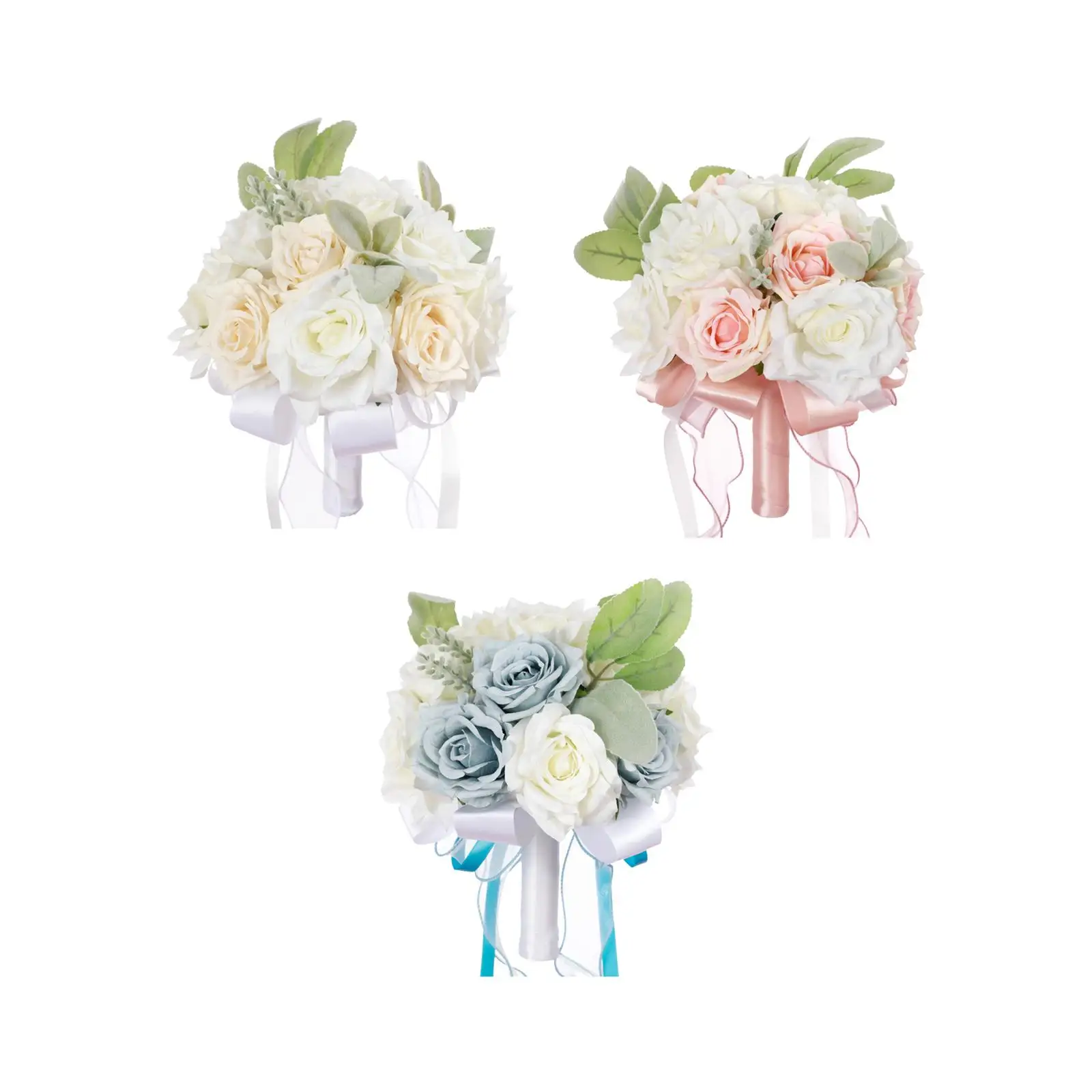 Wedding Bridal Bouquet Bridesmaid Bouquet Accessories Handcraft Holding Flowers Artificial Flowers for Ceremony Bride Gifts