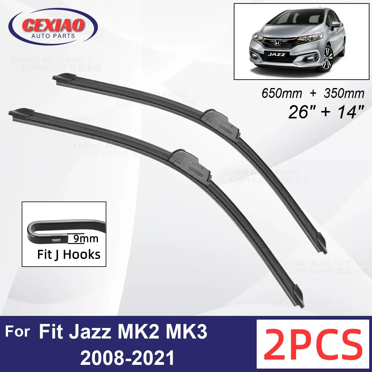 Car Wiper For Honda Fit Jazz MK2 MK3 20082021 Front Wiper Blades Soft