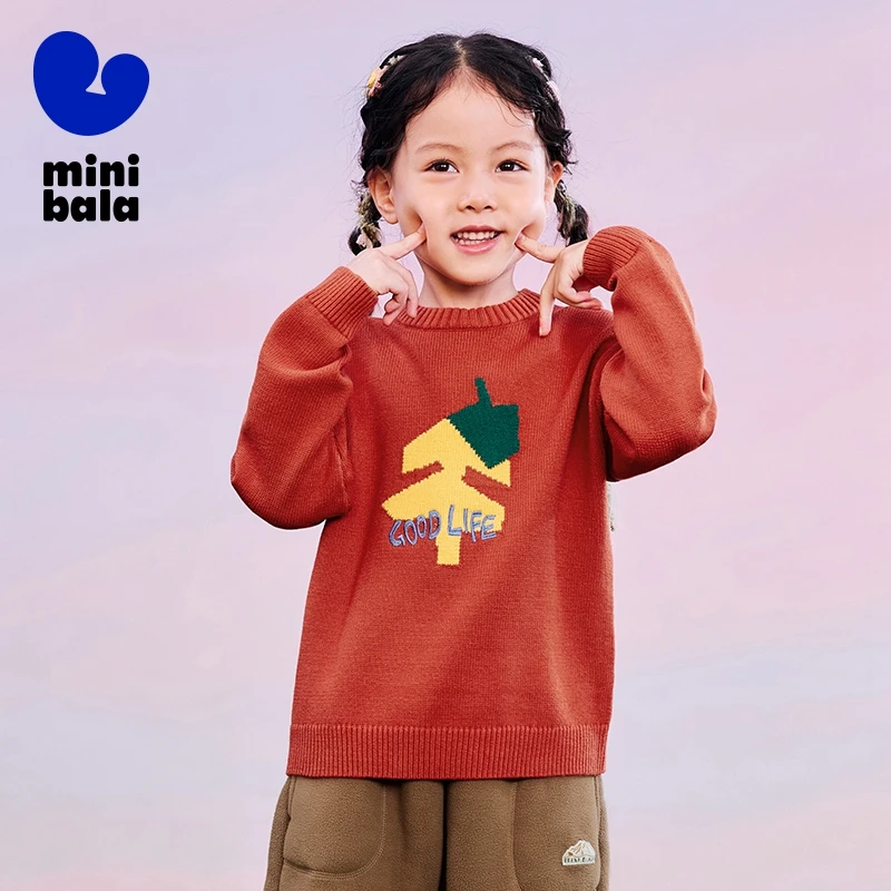 남아 및 여아용 미니 발라 니트웨어, 2024 가을 및 겨울 신제품 니트웨어