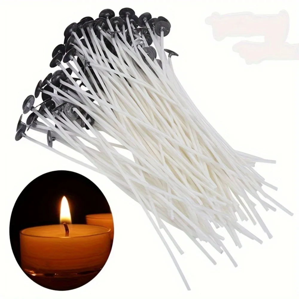 100pcs Candle Wicks 9cm Smokeless Wax Pure Cotton Core For DIY Candle Making Pre-Waxed Wicks Handmade Making Tools candle wick candle wicks
