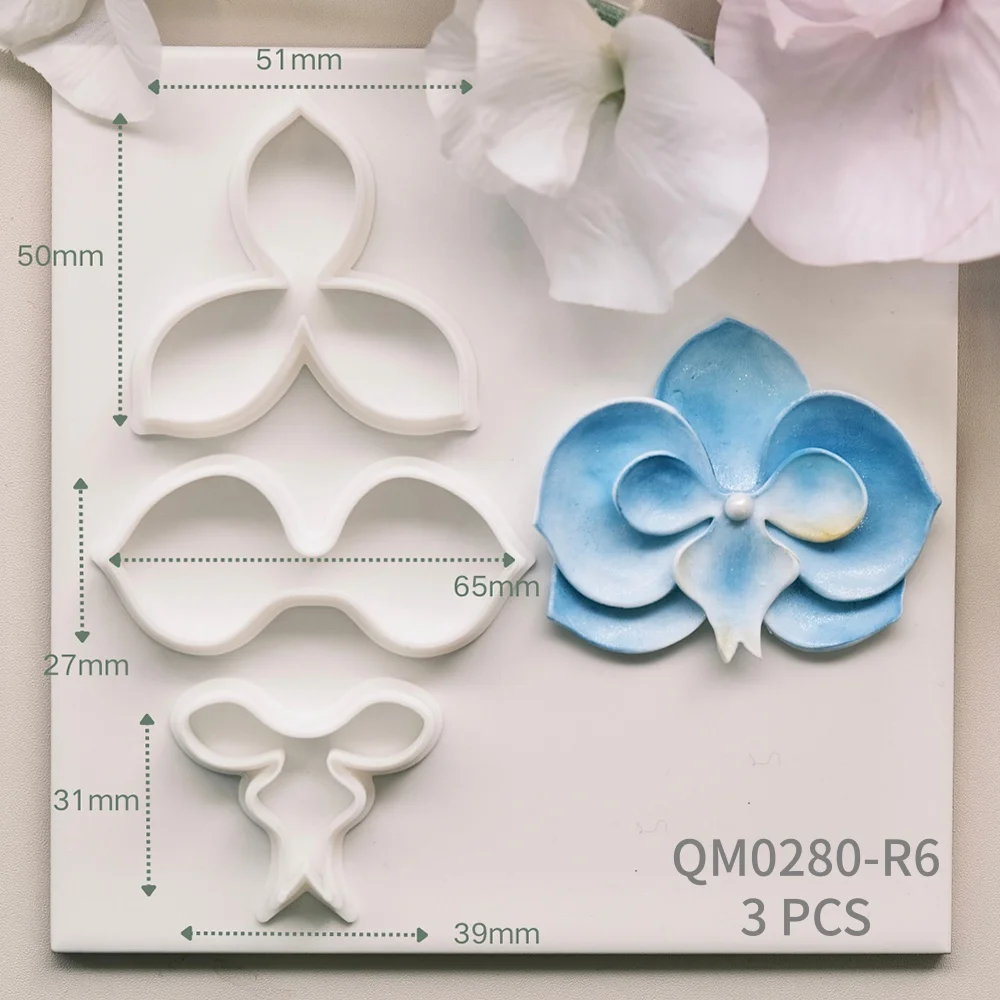 3 TEILE/SATZ Blütenblatt Polymer Clay Form Cutter 3D Blume Geprägte Ohrring Form Ton Liefert Handgemachte DIYJewelry Werkzeuge – Detail 8