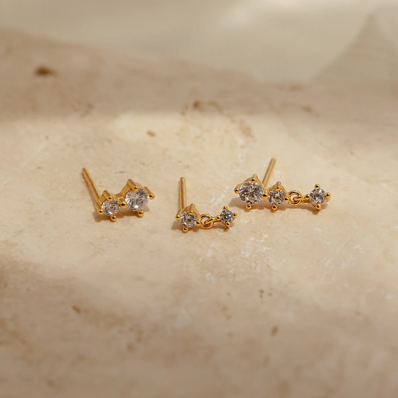 3PCS Casual Cubic Zircon Tassel Hanging Stud Earrings Set for Women Girls Dainty Zircons Tiny Piercing Ear Helix Jewelry Gifts 5