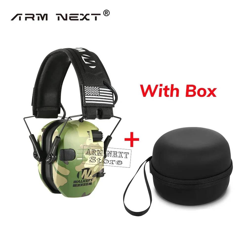 

Tactical Electronic Shooting Earmuff Case Anti-noise Headphone Sound Amplification Hearing Protection Headset Foldable with Box