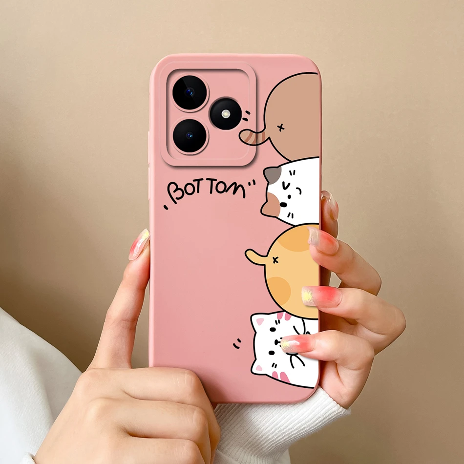 Cute Cat Soft Liquid Silicone Bumper Back Cover - Full Protection Phone Case