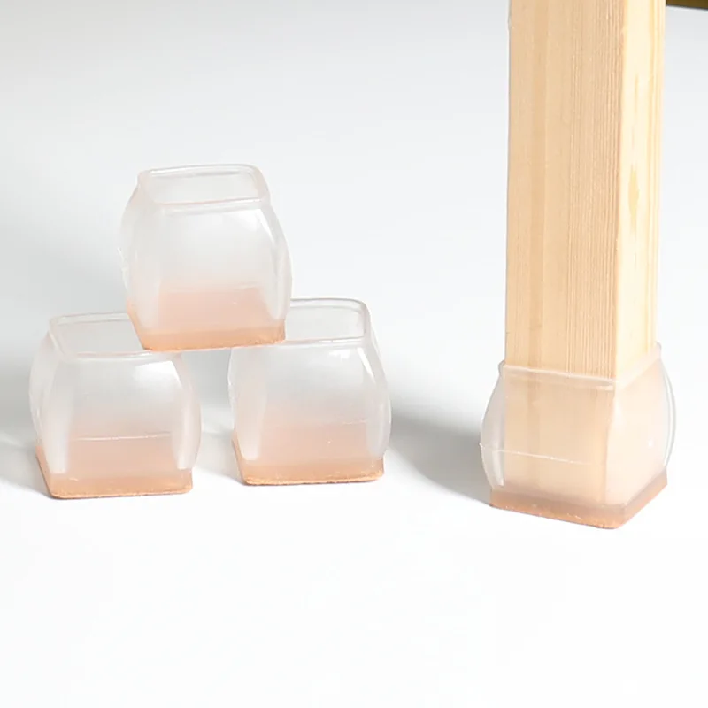 Table Chair Leg Protectors Cover Round Square Caps for Furniture Foot Legs Floor Protector with Wrapped Felt Bottom Pad