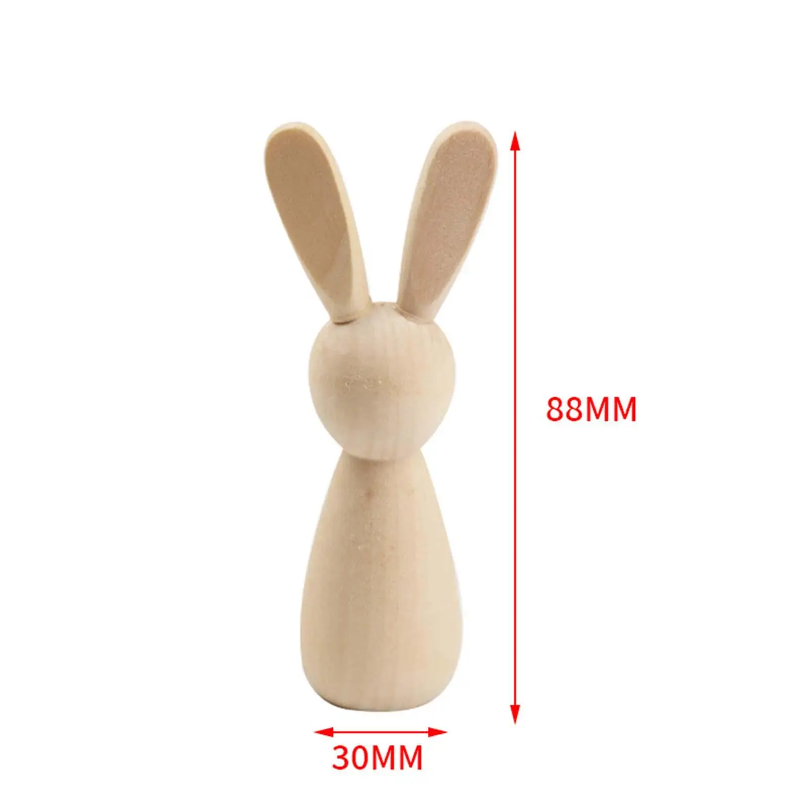 10Pcs Wooden Peg Dolls Decorations Blank Puppets Rabbit Peg Doll Bodies for Arts Crafts Boys Girls Party Fairy Garden Home Decor