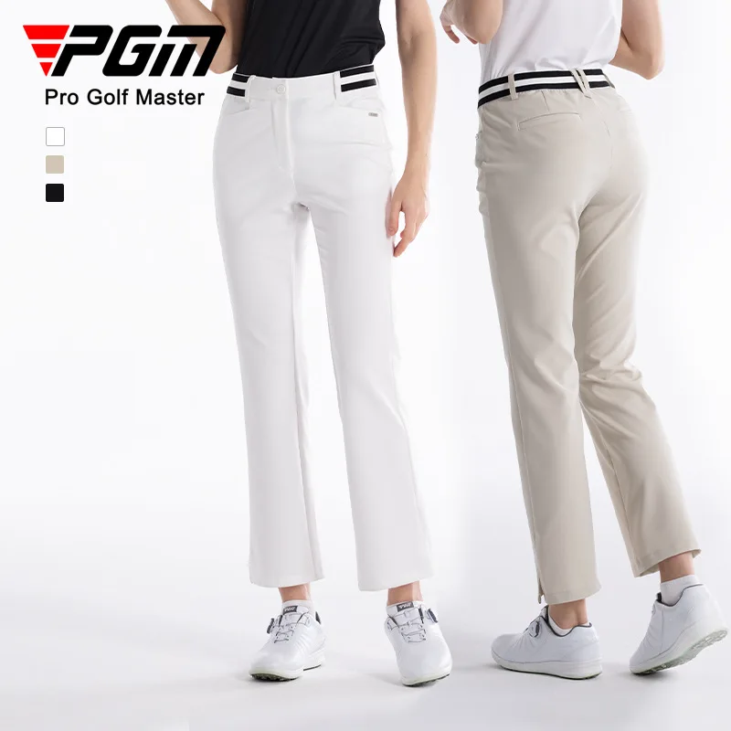 Pgm Golf Women Trousers High Elastic Quick-Drying Flared Trousers