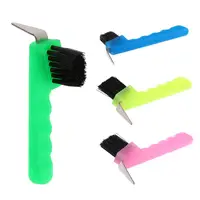 Hoof Pick with Brush Horse Grooming Tool Green Pink Blue Fluorescent Yellow 2