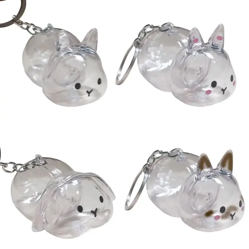 Unique Rabbit Design Hair Collector Holder Plastic Keychain