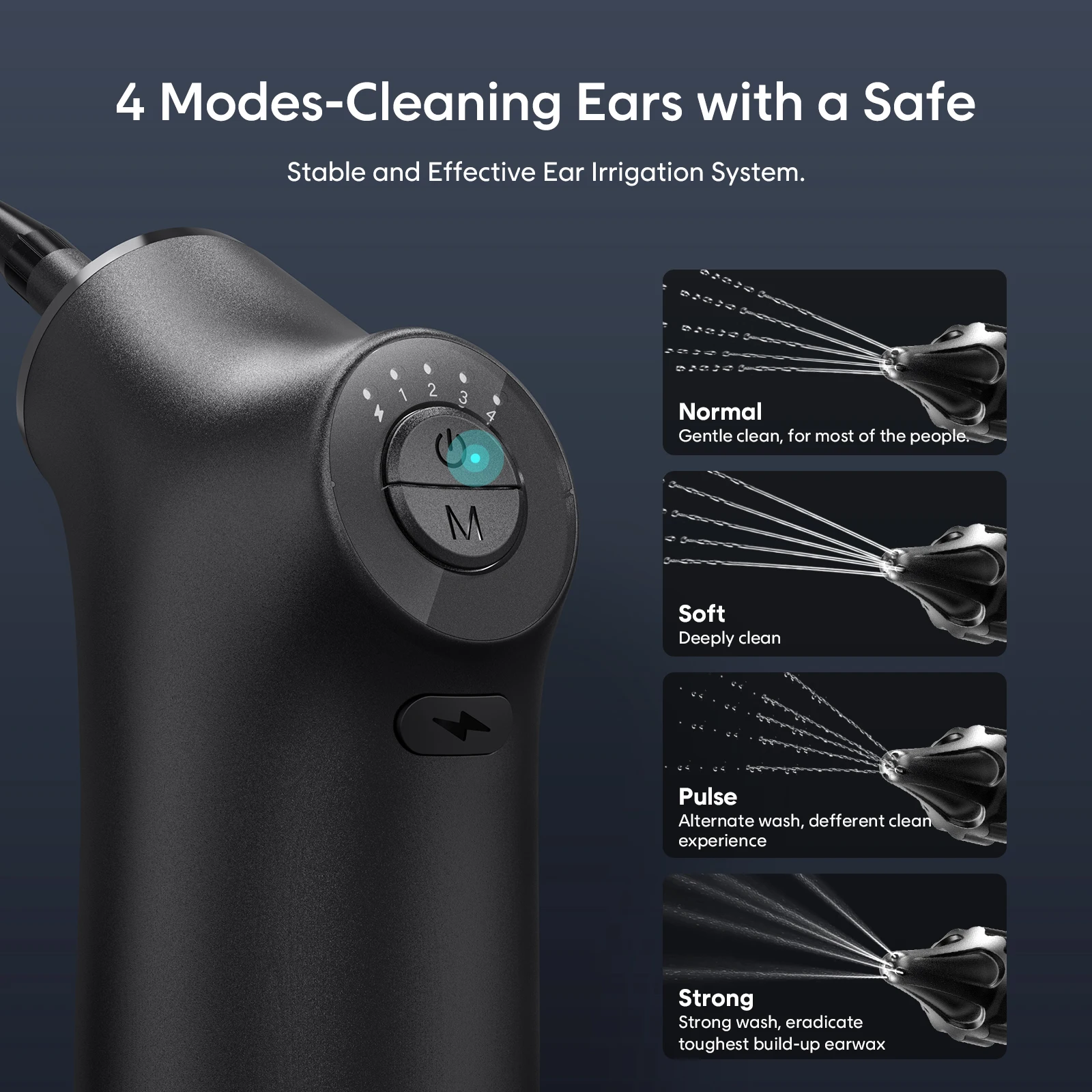 Electric Ear Cleaner Kit 4 Pressure Modes Ear Wax Removal Health Care Water Irrigation Ear Washer For Adults Child Ear Cleaner 2