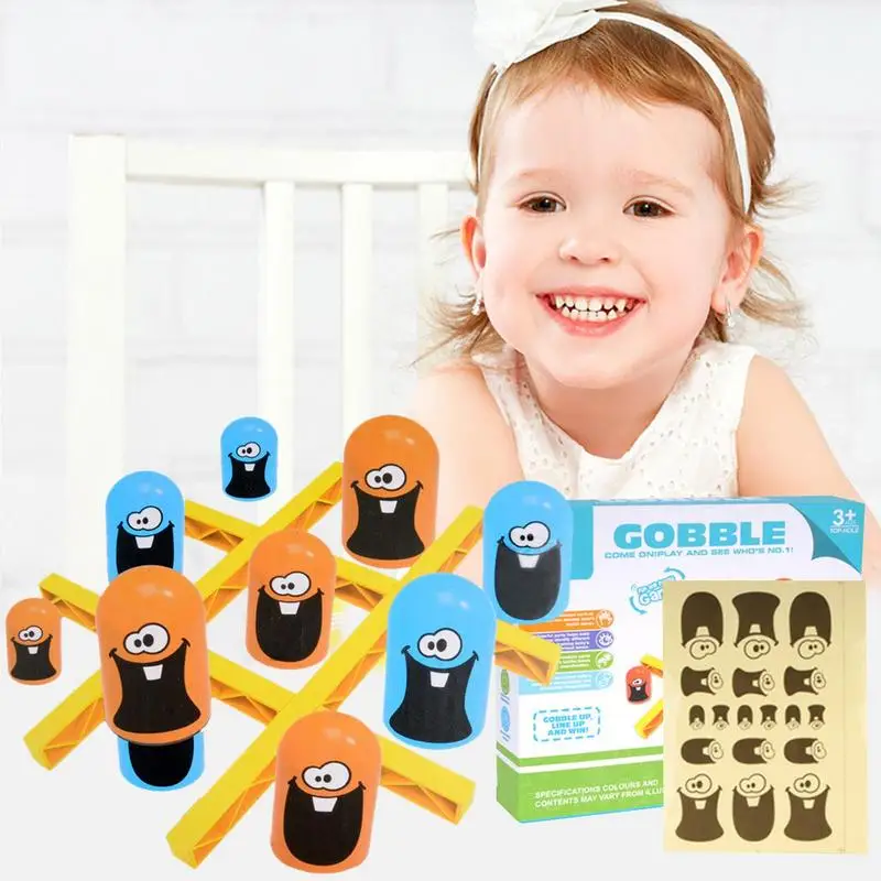 TicTacToe Cartoon Thinking Training Gobblets Gobblers Board Game Big Eat Small Strategy Educational Toy For Kids