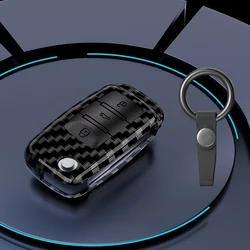 Premium Carbon Fiber Car Key Case Cover for Enhanced Protection and Style (Carbon keyring)