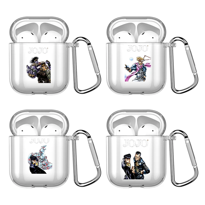 

JoJo Bizarre Adventure With Hook For Airpod Pro 3 Pro2 Clear Cover Accessorie Silicone Case for Apple Airpods 2 1 Earphone Cases