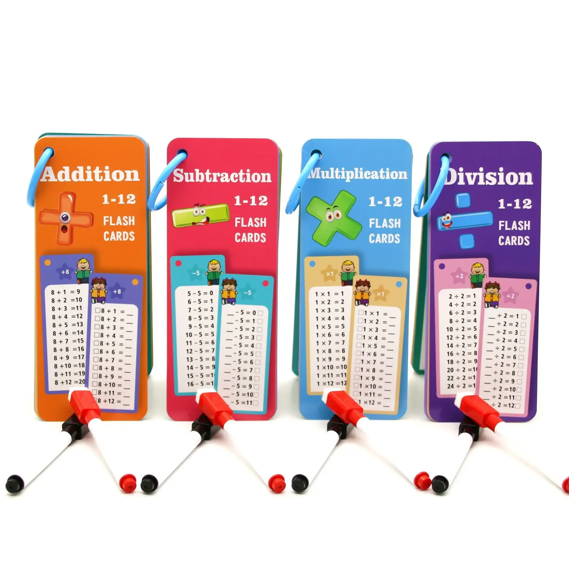 Maths Training Cards Addition Subtraction Multiplication and Division Educational Toys Student Arithmetic Erasable Pen