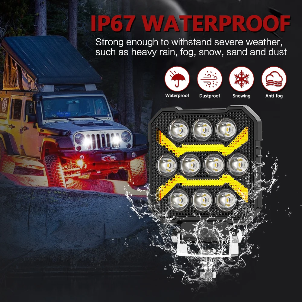 4" Work LED Headlight Light Auto Fog Light Led Light Bar Round Fog Light for Mot