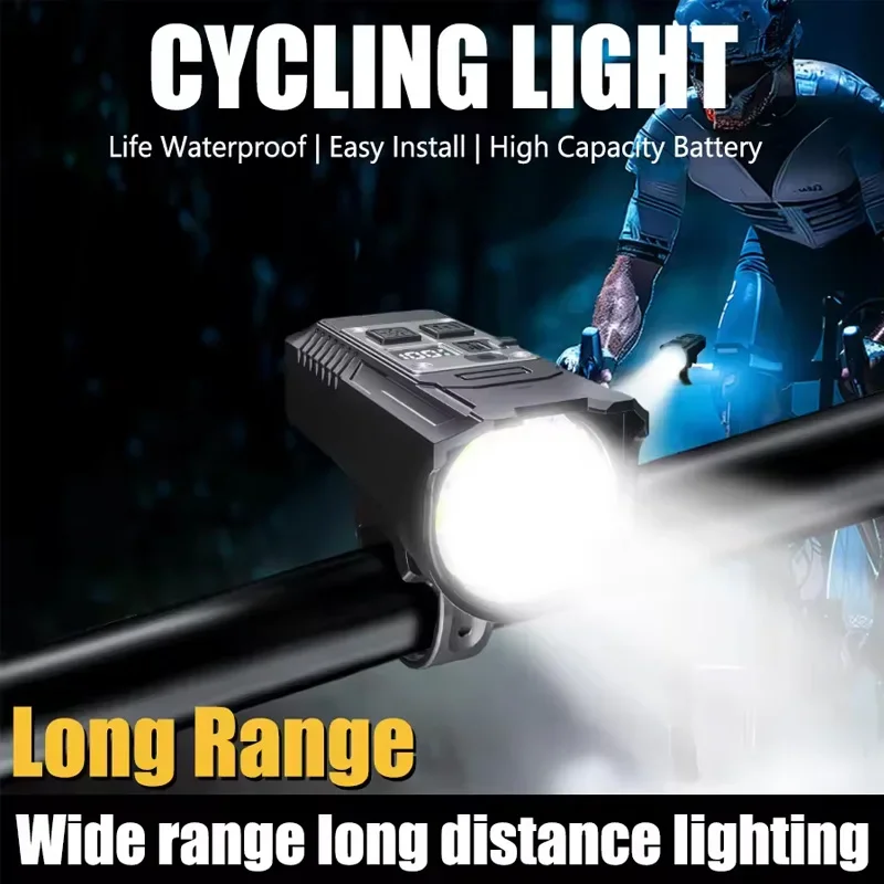 Cycling Light Super Bright Bicycle Front Light Rechargeable Bike Headlight Water