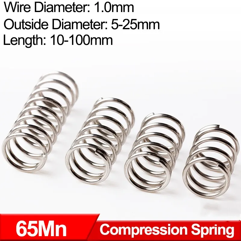 aliexpress.com - Cylindrical Helical Coil Compressed Backspring Shock Absorbing Pressure Return Compression Spring 65Mn Steel Wire Diameter 1.0mm