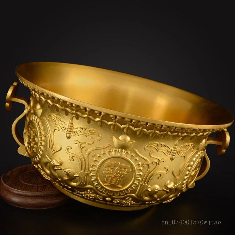 Creative Brass Ruyi Cornucopia Decoration, Home Living Room, Shop Opening for Buddha Supplies, Blessing Gift, Decor Bowl, 1Pc 6