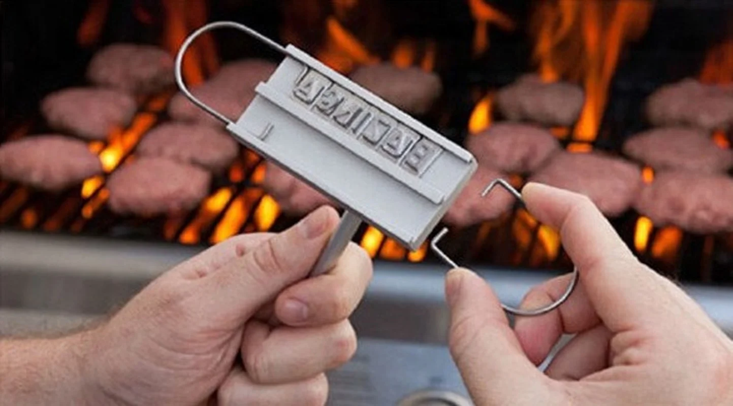 BBQ Barbecue Branding Iron Signature Name Marking Stamp Tool Meat Steak Burger 55 x Letters and 8 spaces