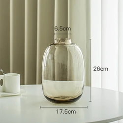 Elegant Nordic Oval Glass Vase for Fresh Flower Arrangements - Stylish Home Decor Piece (Champagne color)