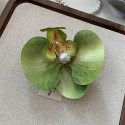 Bohemian Pink Orchid Flower Hair Accessory Clip (L)