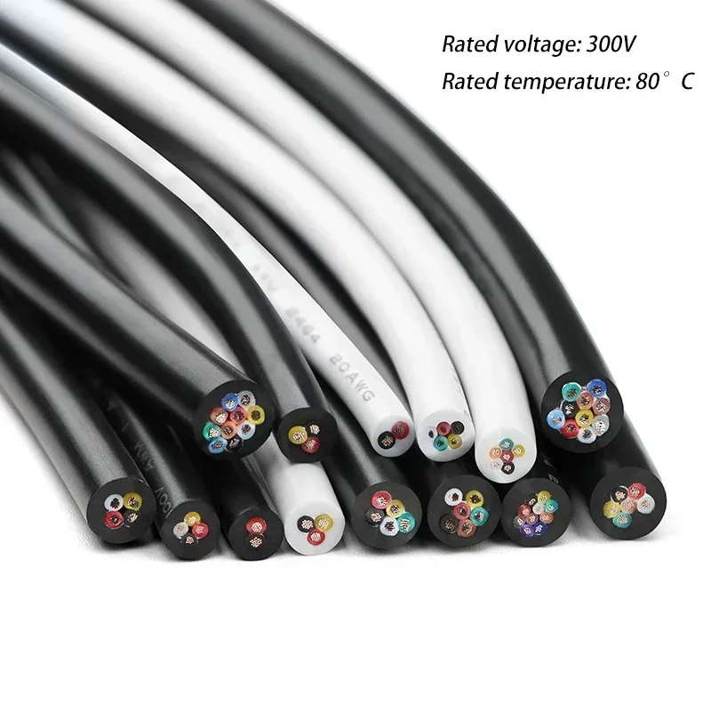 10M UL2464 구리선 30 28 26 24 22 20 18 16 14AWG PVC 채널 외장 2 3 4 5 6 7 8 9 10 코어 절연 신호 제어 케이블
