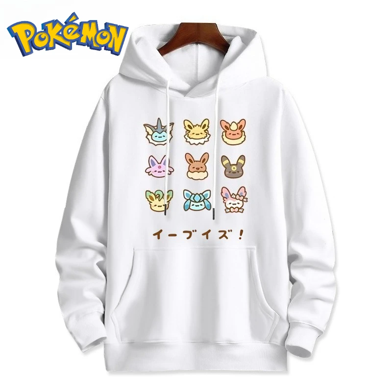 Pokémon Handheld Game Eeveelution Printed Hoodie for Men and