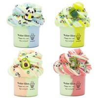 70ml Butter Fluffy Slime Kit Tortoise Panda Dinosaur Decorate Slime Non Sticky Super Soft Sludge Polymer Clay Toys Birthday Gift 1
