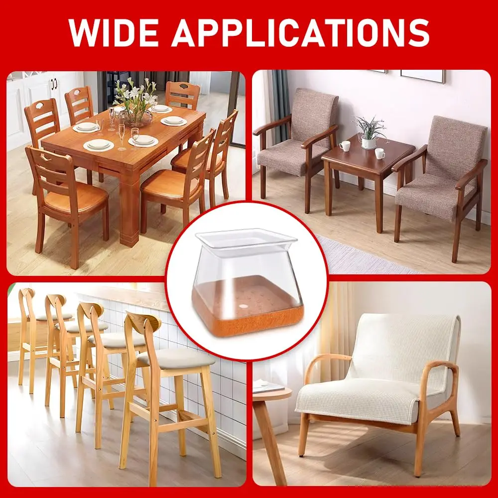 8/16/24 PCS Chair Leg Floor Protectors for Hardwood Floors Thick Silicone Covers Scratch-Resistant Noise Reducing