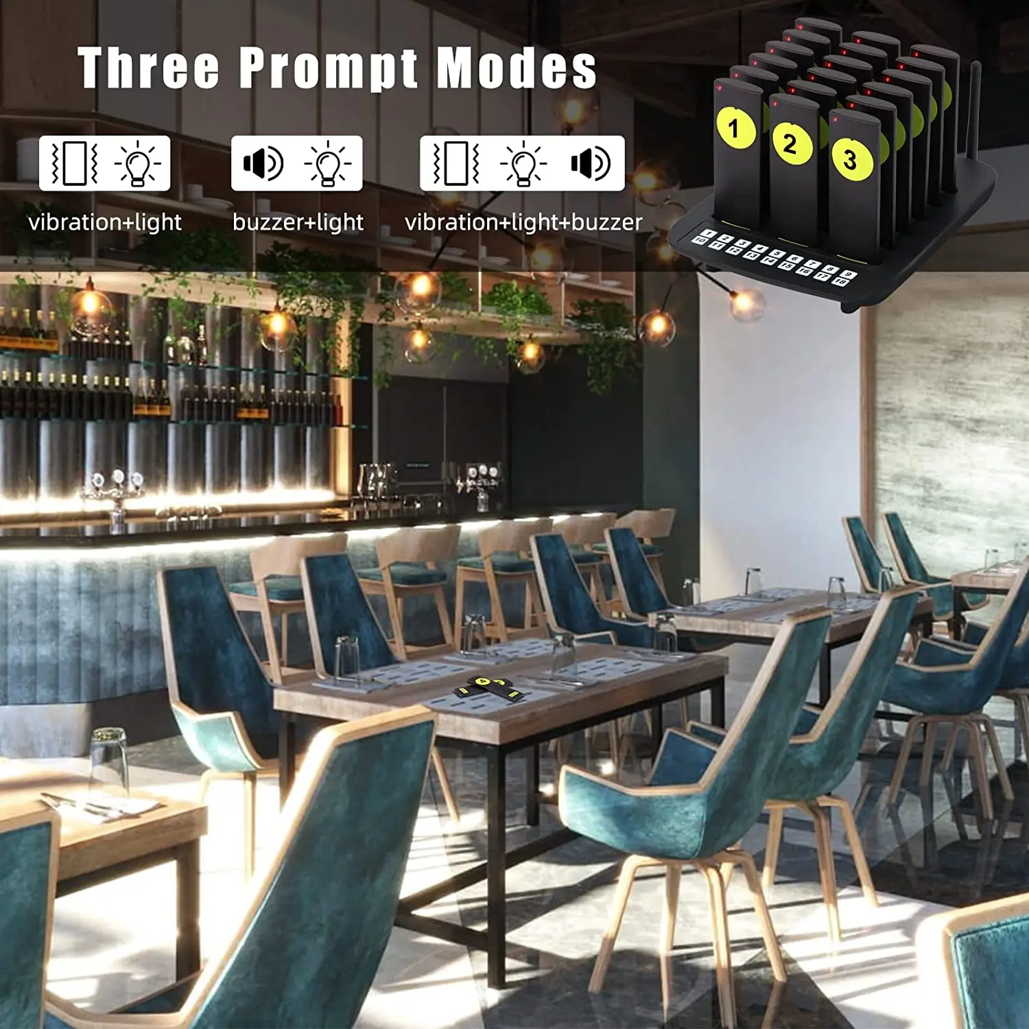 Description Picture 3 of itemWireless Calling System Biper Beepers 18 Pager for Restaurant Equipment Fast Food  Kitchen Cafe Shop