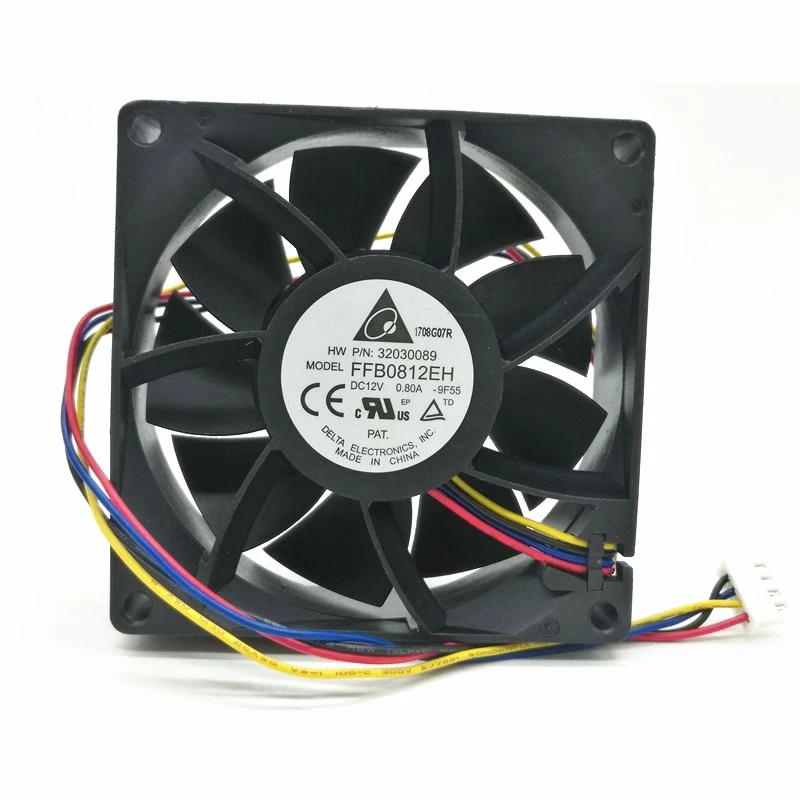 Original Delta FFB0812EH 8CM 80MM 8025 80*80*25MM 12V 0.80A violent wind capacity 4 wire fan with PWM support