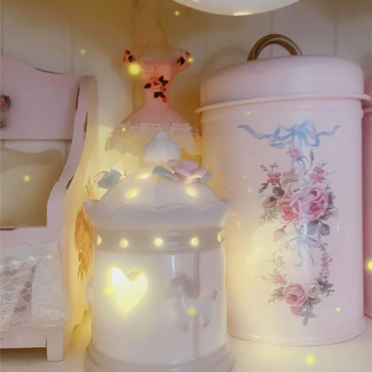 Description Picture 5 of itemCanister Iron Kitchen Tins Tea Coffee Sugar Storage Container Food Storage Boxes Candy Snack Jars Pink Airtight