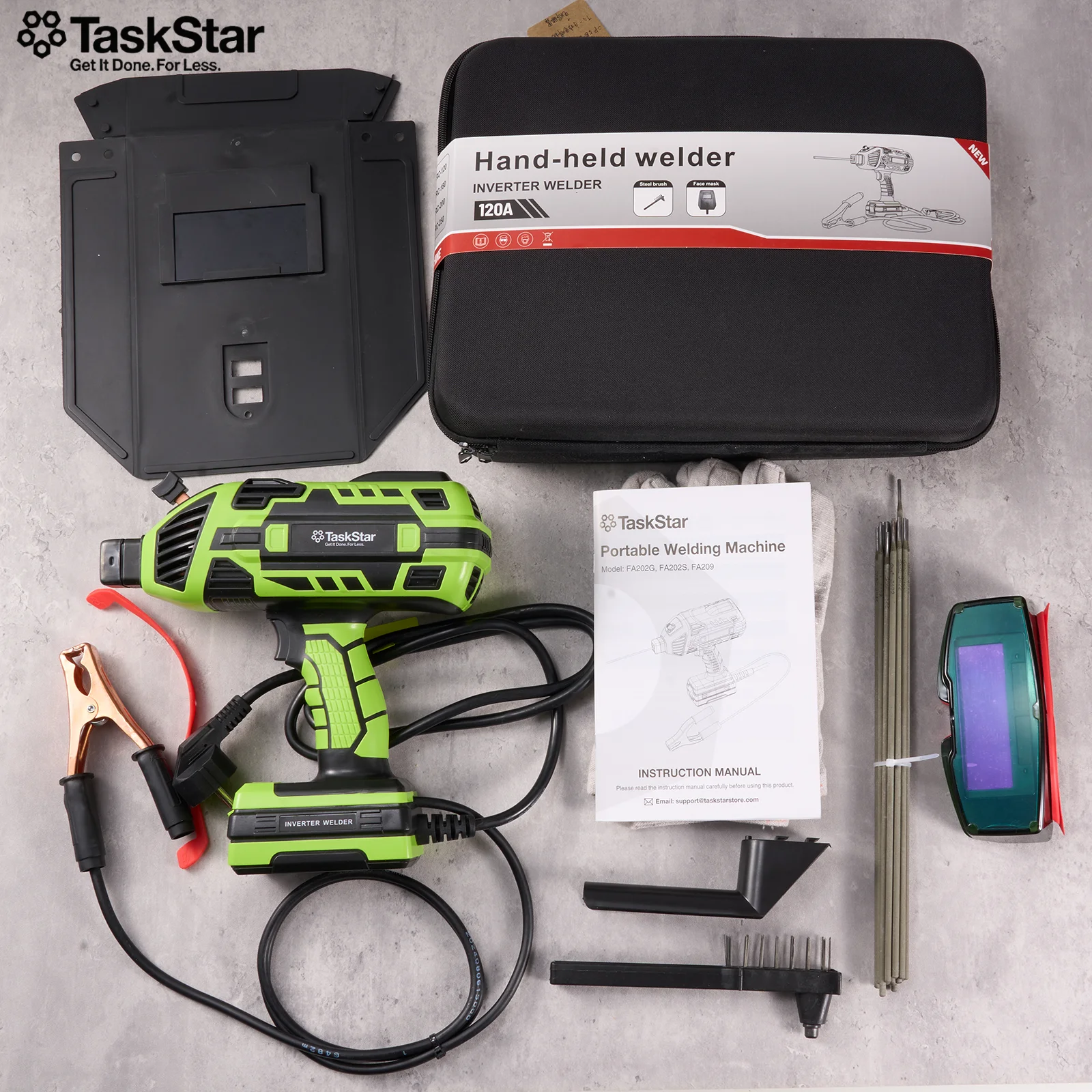 Taskstar Handheld Welder Machine ARC Welder Gun 20-120A IGBT Portable ...