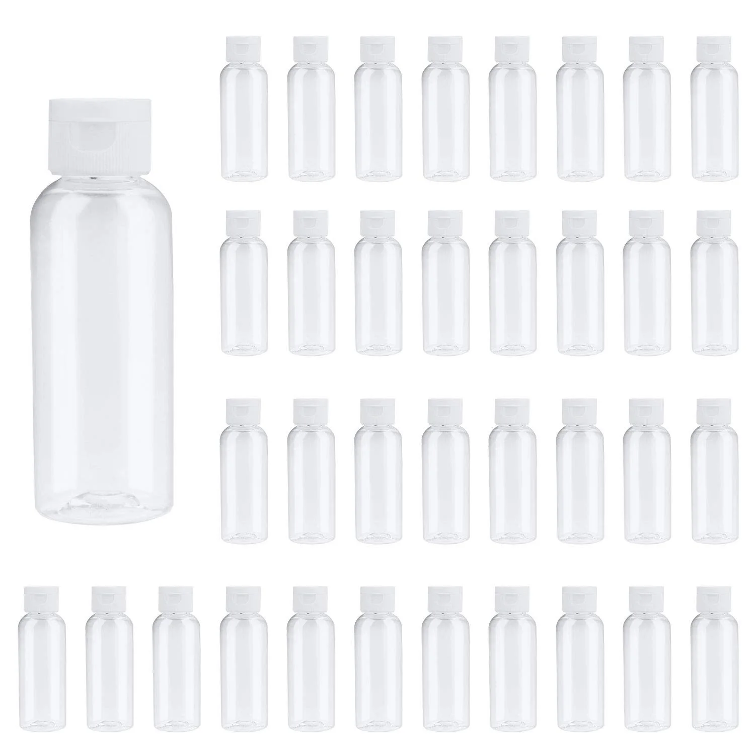 

100PCS 10/20/30ml Travel Portable Empty Plastic Flip Cap Bottle Cosmetic Shampoo Lotion Liquid Sample Bottle Dispenser Vials
