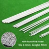 Dia 1-4mm Half Round Rod Model ABS Plastic Stick For Diy Architecture Building Scene Materials Diorama Accessory 15pcs 1