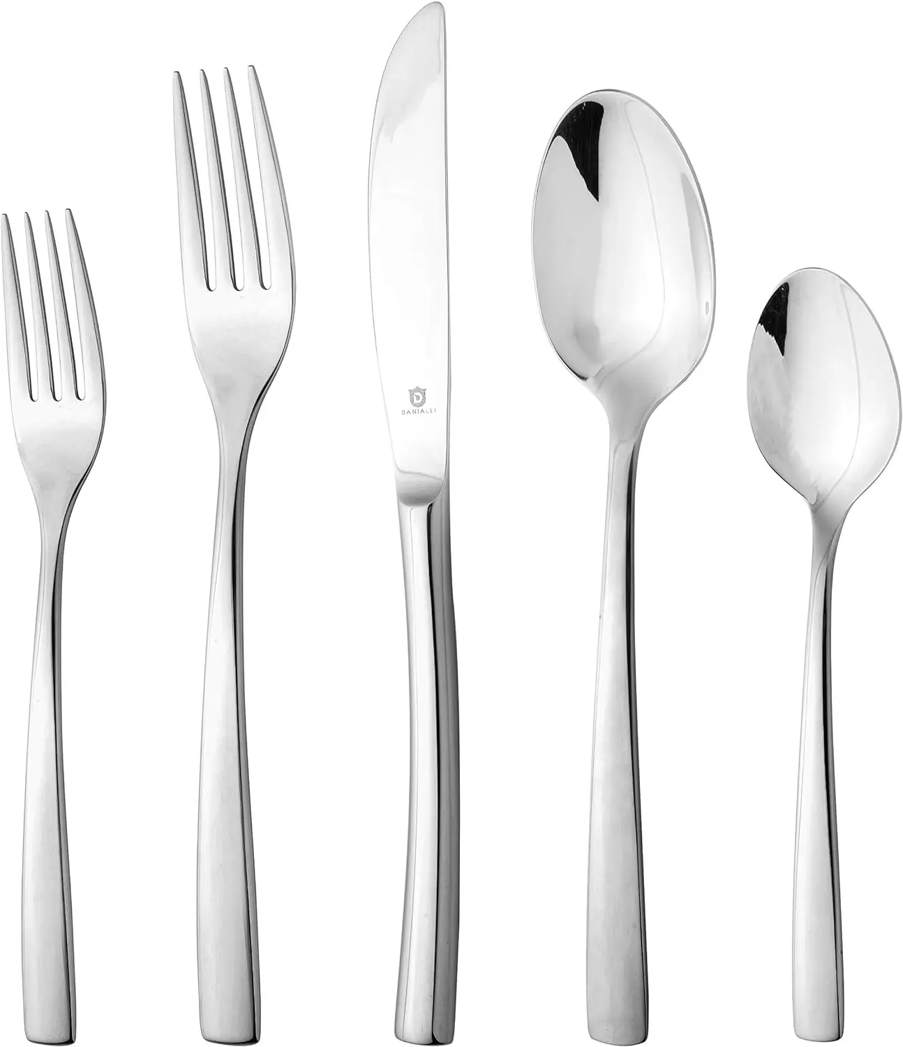 Modern Sleek Silverware Set 18/10 Stainless Steel Flatware Set for Elegant Dining Dishwasher Safe Cutlery (Silver 60-Piece)
