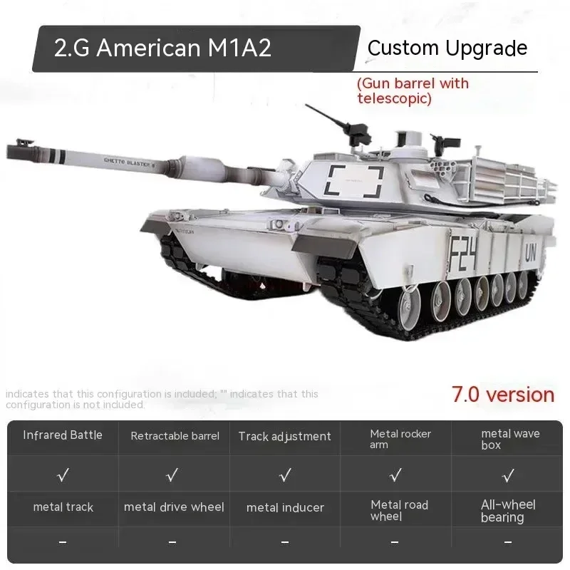 Henglong Remote Control Tank Us M1a2 Infrared Battle Tank Model Upgrade Strip Wave Box Rc Tank Kid Outdoor Toy Christmas Gitf 4