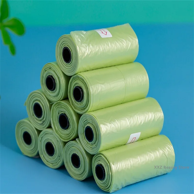 1/5/10 Rolls Biodegradable Pet Supplies Dog Poop Bags For Waste Refuse Cleanup Puppy Cat Pooper Scooper Bag Rolls Outdoor Clean 6