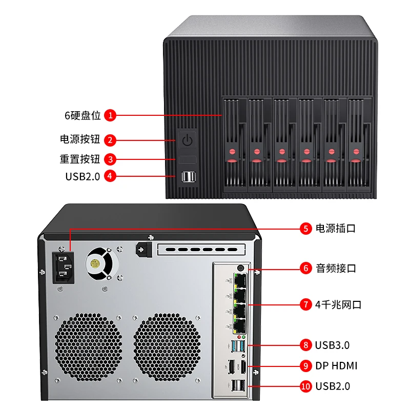 NAS N100 Truenas Freenas Omv 6-Bay Network Storage Server Intel - Technical View
