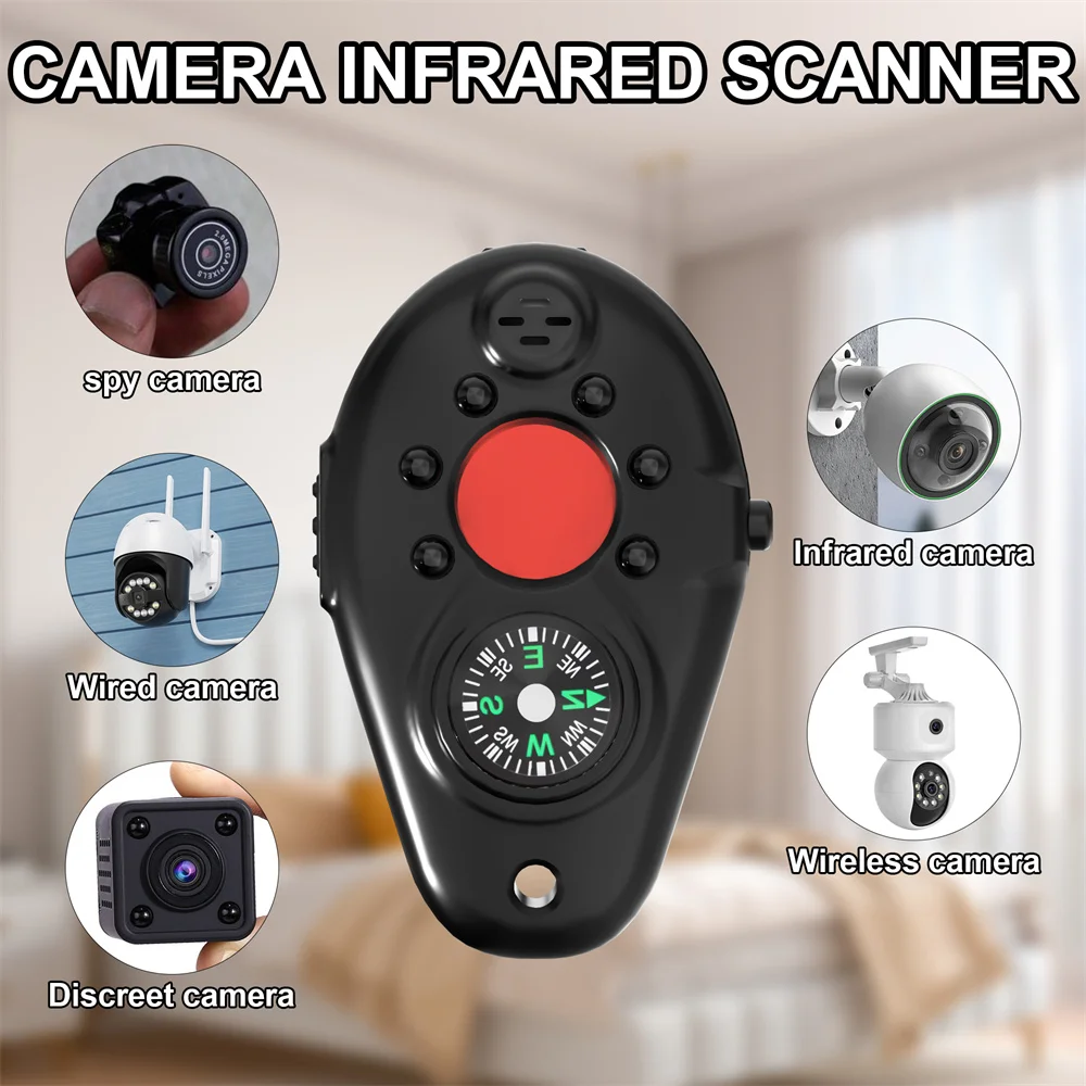 Compass Wireless Hidden Camera Detection Device Finder Anti-Spy Camera Detect Anti-Candid Mini Cam FinderScanner Outdoors Alarm
