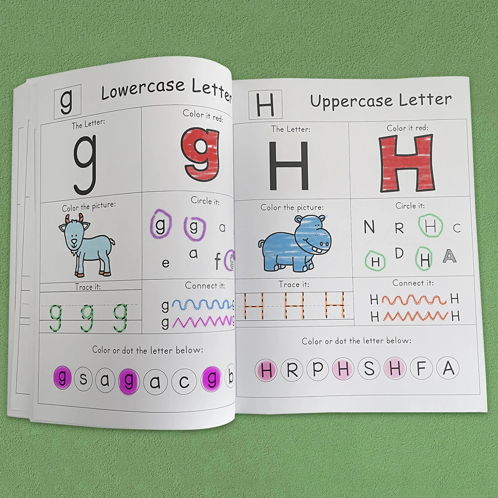 52Pages English Letter Tracing Workbook Kid ABC Alphabet Copybook writing Practice Learning Worksheet for preschool kindergarten 6