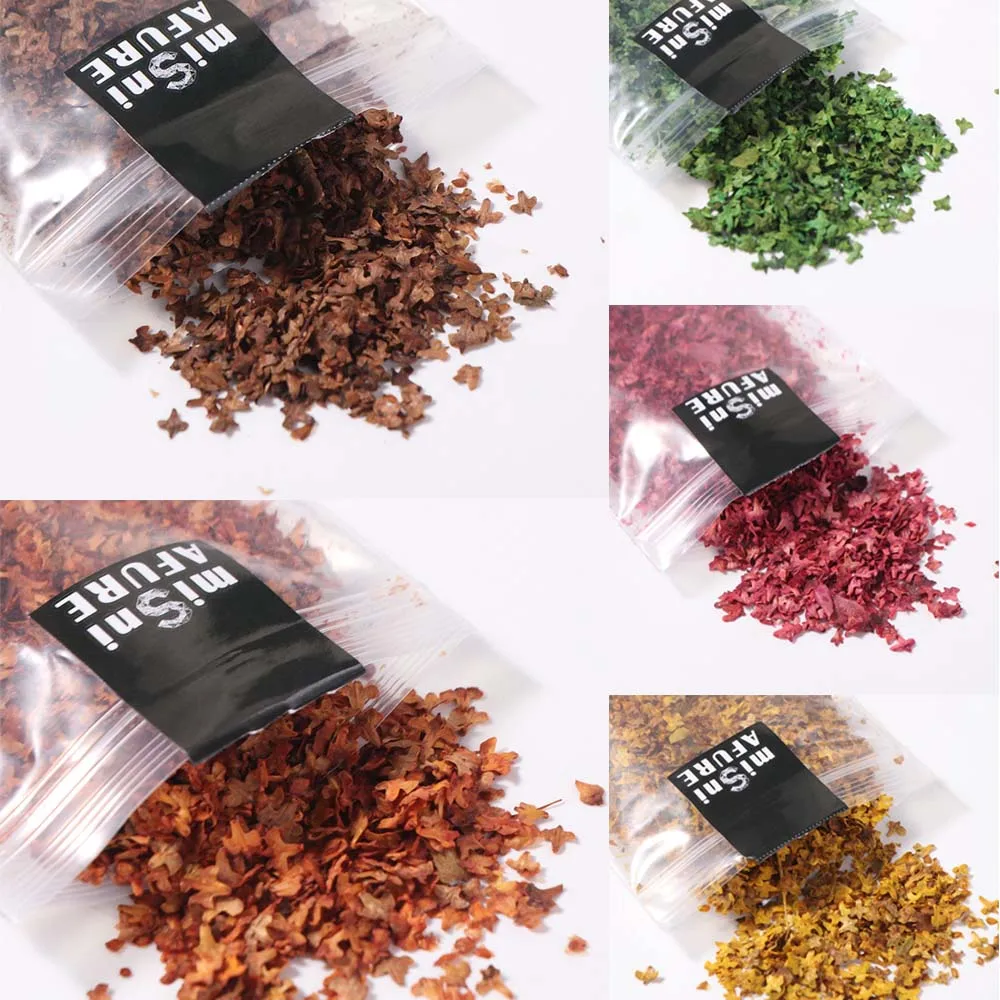 Static Model Miniature Leaves Model Miniature Terrain Layout Scene Micro Landscape Leaves 35ml Grass Tufts DIY Miniature Leaf