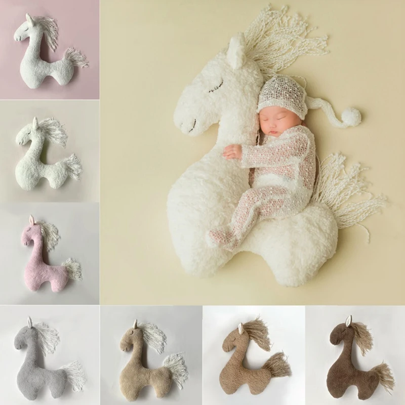 

Позирование для новорожденных для пони, реквизит для детской фотосессии, милая лошадка для куклы, игрушка в виде животного, для