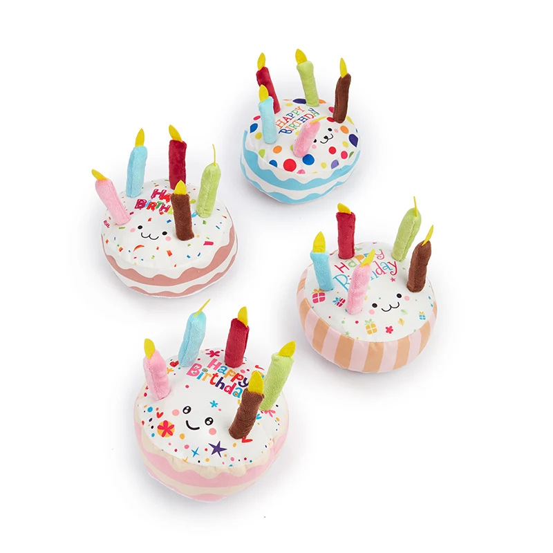 Birthday Cake Pet Dog Soundmaking Interest Toys Bite Resistant Molar To Pass The Time Plush Gnaw Toys Birthday Gift 3